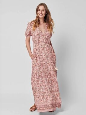 ivory lace maxi dress with sleeves The Palmer Maxi Dress in Ivory Bloom Floral Lace XS